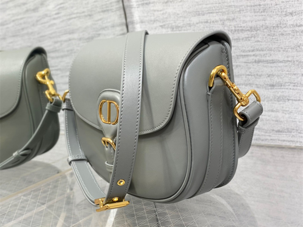 medium D*or bobby bag grey box calfskin