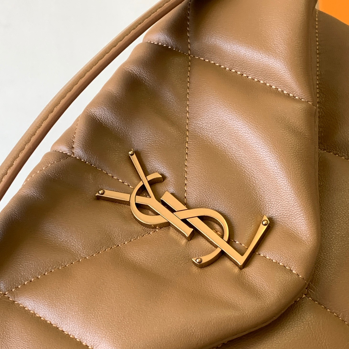 Y*L puffer small in nappa leather brown 11.4 x 6.6 x 4.3 inches