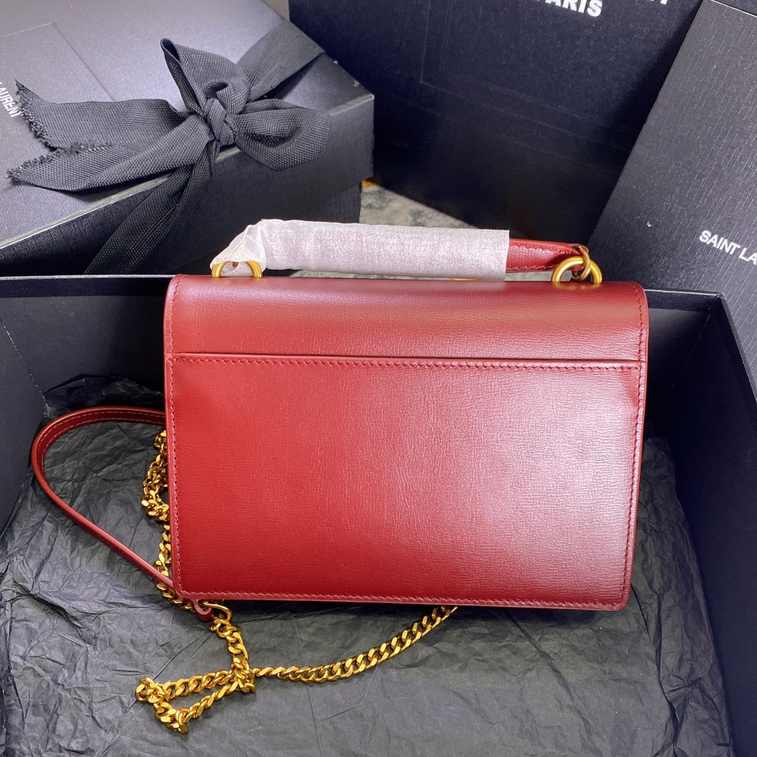 Y*L sunset chain wallet in smooth leather 7.4 x 5.5 x 2.1 inches