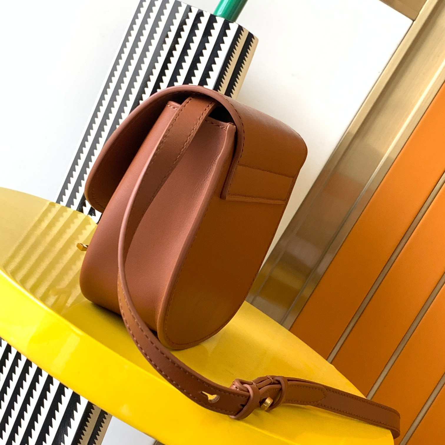 Y*L kaia small satchel in smooth leather 7.2 x 6.1 x 2.1 inches