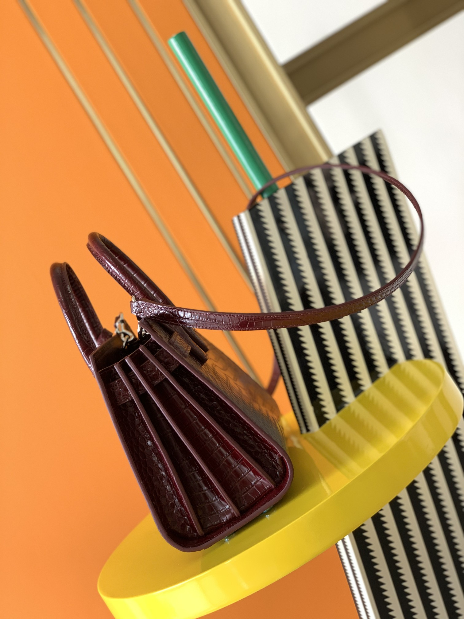 Y*L sac de jour in crocodile embossed leather - nano 22x18x10.5cm