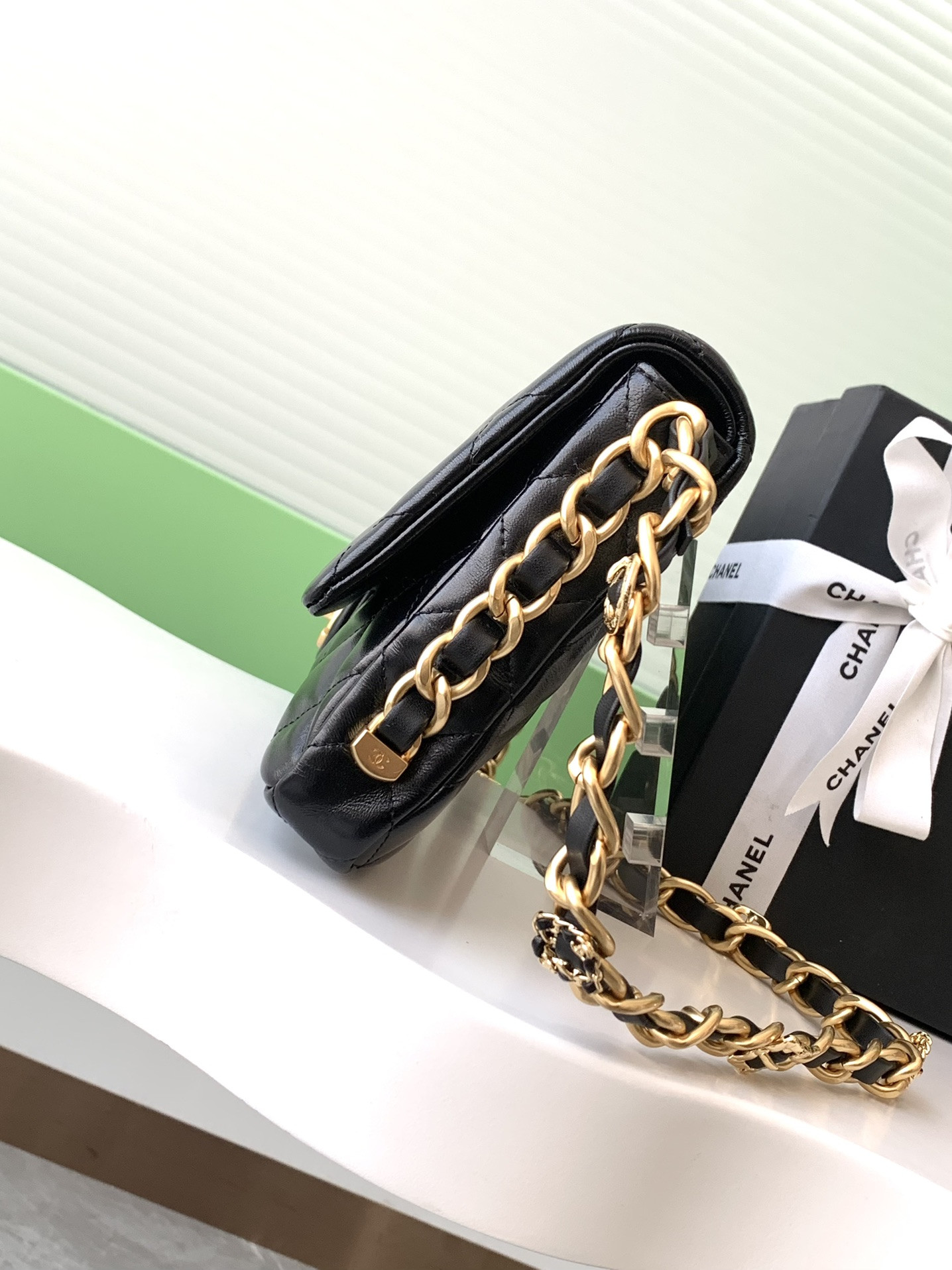 Ch*el baguette clutch 38x18x4cm