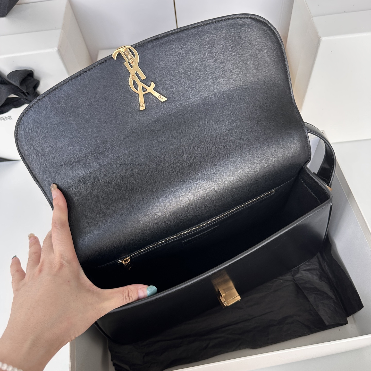 y*l solferino large in box Sa**t Lau*nt 29x18x9cm